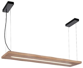 Candeeiro de suspensão em madeira 120 cm com LED e comando remoto - Ajdin Moderno