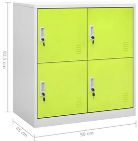 Cacifos 5 pcs 90x45x92,5 cm aço cinzento-claro e verde