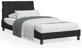 Cama com colchão 100x200 cm veludo preto