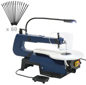 vidaXL Serra tico tico elétrica com pedal e luz LED 125 W