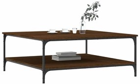 Mesa de centro 100x100x40cm derivados madeira carvalho castanho