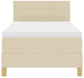 Cama Box Spring com Colchão Creme 80x200 cm Tecido