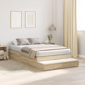 Cama de Armazenamento em Carvalho Sonoma 120x190 cm