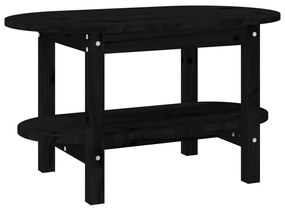 Mesa de centro 80x45x45 cm madeira de pinho maciça preto
