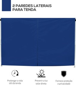 2 Paredes Laterais para Tenda 3x2 m Parede Lateral de Tecido Oxford co