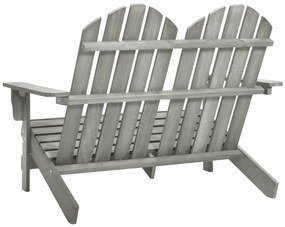 Cadeira de jardim Adirondack 2 lugares abeto maciço cinzento