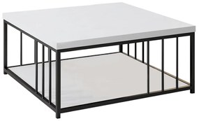 Mesa de Centro Zenn – Branco e Preto – 90 x 90 x 40 cm