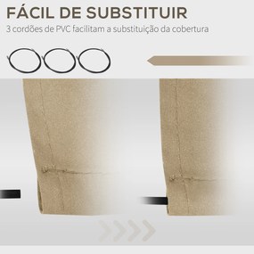 Tecido de Substituição para Toldo 382x240 cm (ESTRUTURA NÃO INCLUIDA) com Dobras Proteção UV Impermeável para Pátio Bege