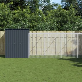 vidaXL Galinheiro com anexo 165x863x181 cm aço galvanizado antracite
