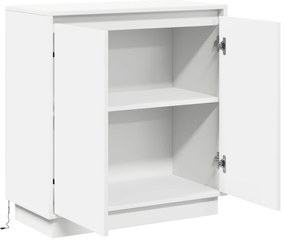 Aparador LED em Branco - 71x34,5x75 cm, Feito de Madeira Engenheirada