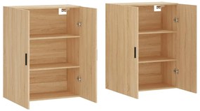 Armários de parede 2 pcs 69,5x34x90 cm carvalho sonoma