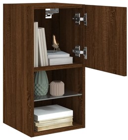 Móvel de TV com luzes LED 30,5x30x60 cm carvalho castanho