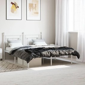 vidaXL Estrutura de cama com cabeceira 150x200 cm metal branco