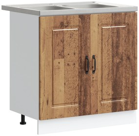 Armário de Cozinha vidaXL "Kalmar" com Duplos Fossos Madeira Velha Mad