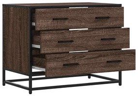 Cómoda de 3 Gavetas - 70x41x56 cm - Derivados Madeira Carvalho Castanh