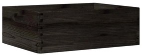Caixa madeira com pegas preta 40x30x13 cm pinho madeira maciça