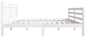 Estrutura cama pequena casal 120x190 cm pinho maciço branco