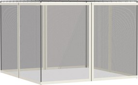 Outsunny Mosquiteiros para Pérgola Barraca Pavilhão de Jardim 3x4 m Conjunto de 4 Mosquiteiros Zíperes Ganchos de Fixação | Aosom Portugal