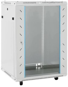 vidaXL Armário bastidor 15U 19" IP20 60x45x86 cm cinzento