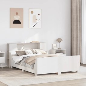 vidaXL Cama sem colchão 140x200 cm madeira de pinho maciça branco