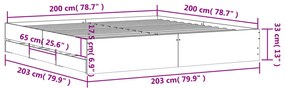 Estrutura de cama c/ gavetas 200x200cm derivados madeira branco