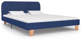 280878 vidaXL Estrutura de cama 140x200 cm tecido azul