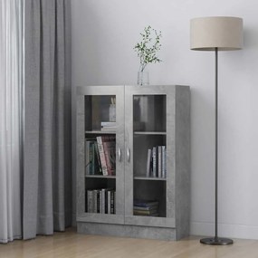 Armário vitrine derivados de madeira cinza cimento