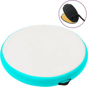 vidaXL Tapete de ginástica insuflável com bomba 100x100x10cm PVC verde