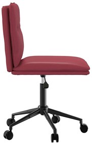 Cadeiras de jantar 2 pcs couro artificial vermelho-tinto