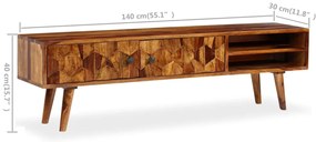 Móvel de TV madeira acácia maciça 140x30x40 cm