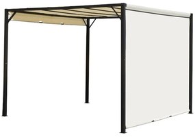 Pérgola de Jardim com Teto Retrátil e Parede Lateral Versátil - 3x3m