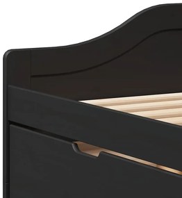 Sofá-cama com 3 gavetas sem colchão 90x200 cm IRUN preto