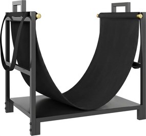 Outsunny Estante para Lenha 47,5 x 33 x 44cm Suporte Elevado com Bolsa de Lona até 50 kg Interior Exterior | Aosom Portugal