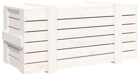Caixa de arrumação 91x40,5x42 madeira de pinho maciça branco