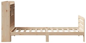 Cama com estante sem colchão 75x190 cm pinho maciço