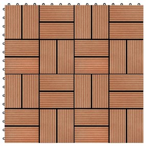 45032 vidaXL Ladrilhos de pavimento 11 pcs WPC 30x30 cm 1m² cor de teca
