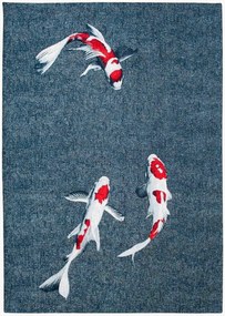 Tapete lavável em jacquard para interior e exterior Koi