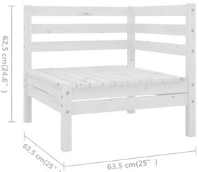 6 pcs conjunto lounge de jardim pinho maciço branco