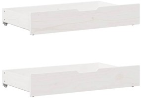 Cama sem colchão 135x190 cm madeira de pinho maciça branco