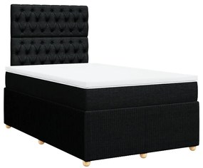 Cama com molas/colchão 120x200 cm tecido preto