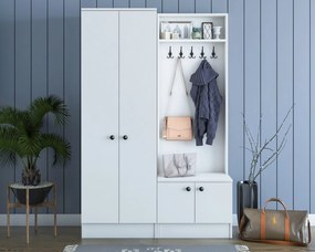 Hall Stand M11 – Branco – 119,6 cm x 182,8 cm x 37,3 cm