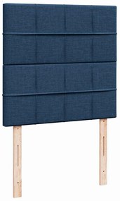 Cama com molas/colchão 90x190 cm tecido azul
