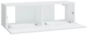 Conjunto móveis de TV 8 pcs madeira processada branco