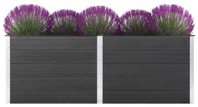 Canteiro elevado de jardim 250x100x91 cm WPC cinzento