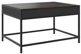 Mesa de centro luzes LED Infinity 70x50x41 cm preto