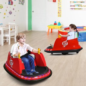 Carrinho de choques infantil elétrico giratório 360° 6 V com luzes Música 57 x 75 x 42 cm Vermelho