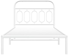 Estrutura de cama com cabeceira 100x200 cm metal branco
