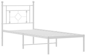 Estrutura de cama com cabeceira 80x200 cm metal branco