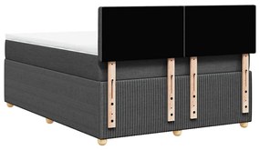 Cama com molas/colchão 140x190 cm tecido cinzento-escuro