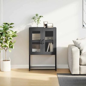 Aparador alto 68x39x107 cm aço preto